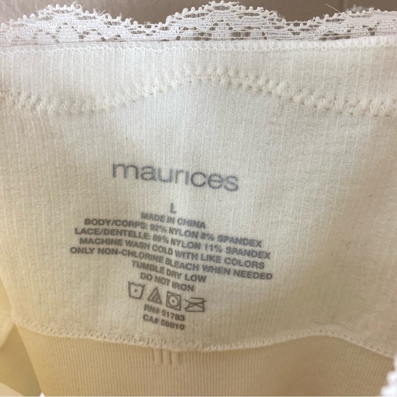 Maurices Ivory Lace Cropped Bralette Top Size Large - Picture 3 of 6